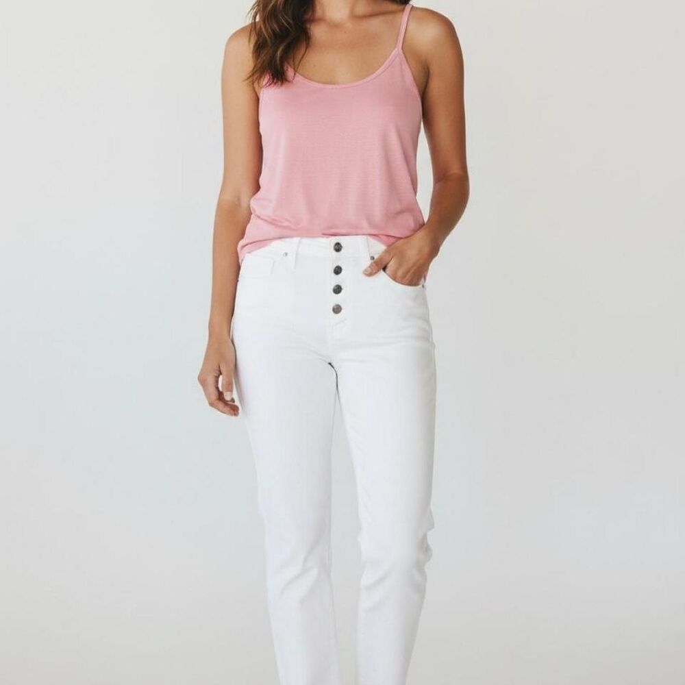 Madewell Women's White and Pink Jeans